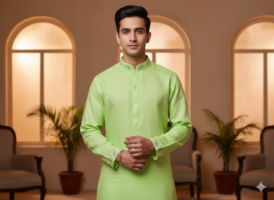 स्प्रिंग ग्रीन शुद्ध लिनन कपड़ा - 60 ली