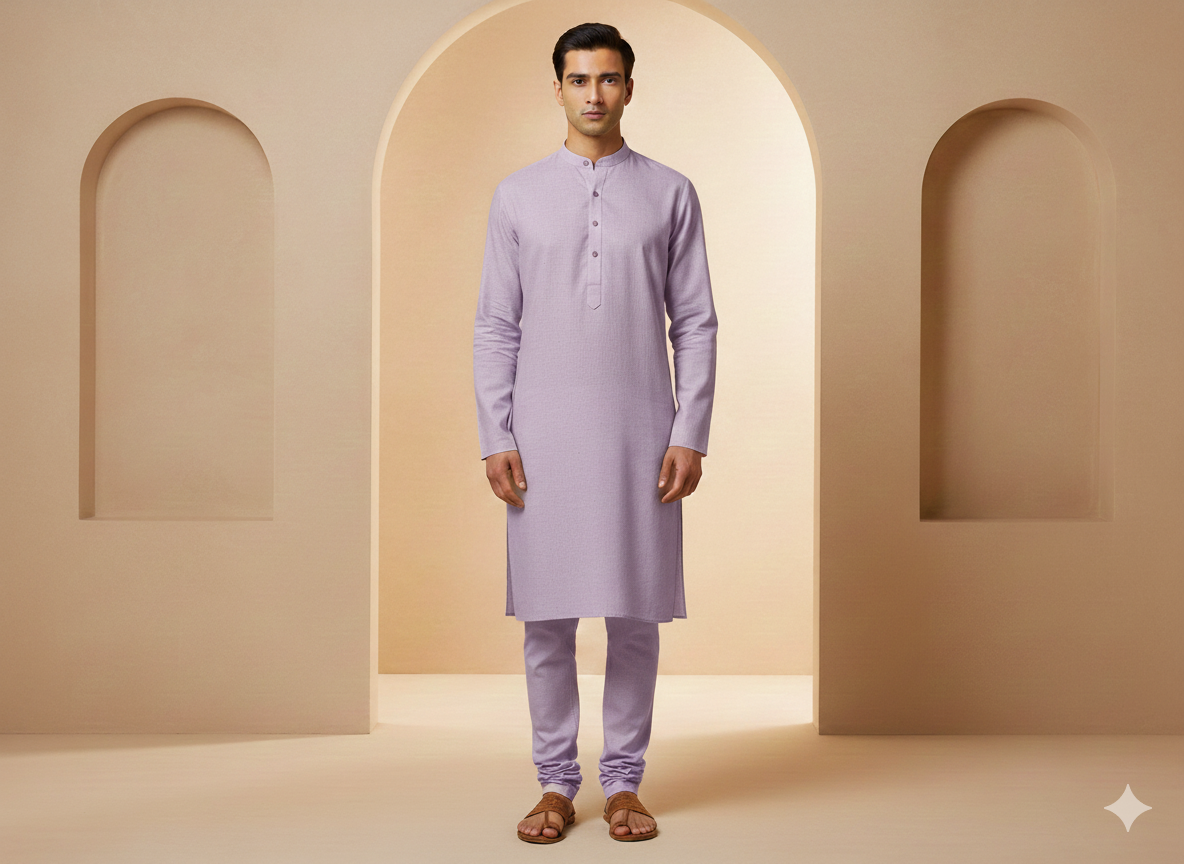 लैवेंडर सादा कॉटन लिनन कपड़ा