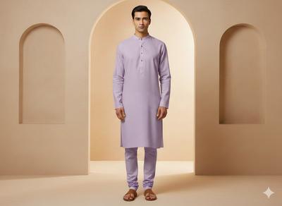 लैवेंडर सादा कॉटन लिनन कपड़ा