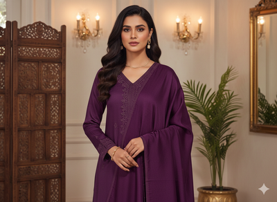 Dark Purple Plain Malai Satin Fabric  (Wholesale)