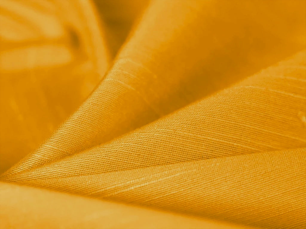 Orangish Yellow Plain Bangalore Raw Silk Fabric  (Wholesale)