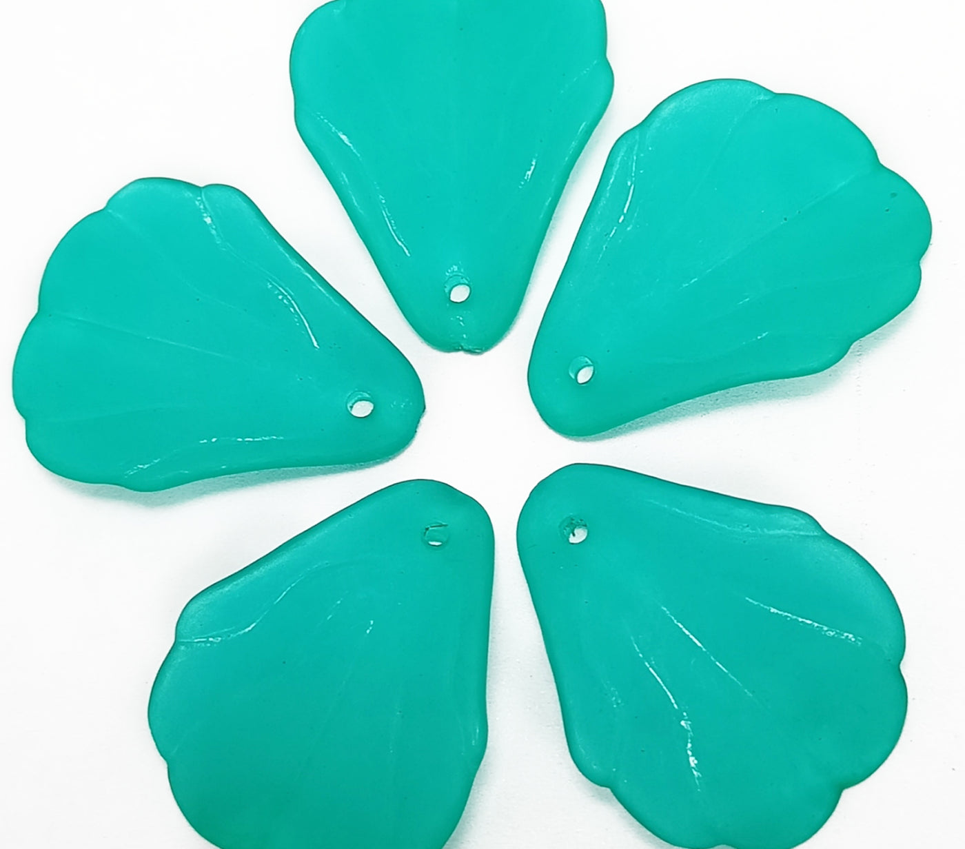 Sea Green Matte Finish Acrylic Embellishments With Hole