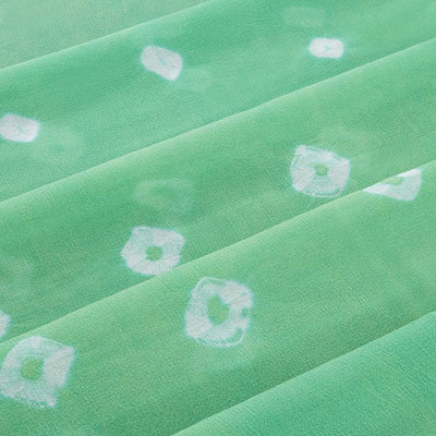 Green Bandhini Tie and Dye Pure Viscose Georgette Fabric