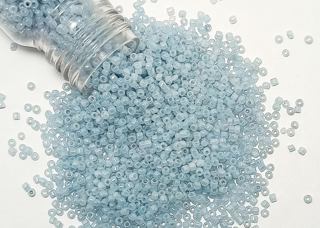 Blue Gray Inside Dyed Round Rocailles Glass Seed Beads (Wholesale)