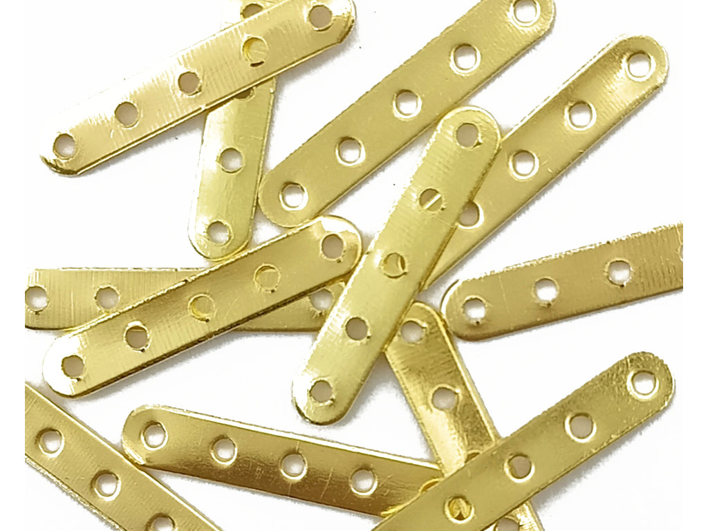 Golden 5 Hole Metal Spacer Beads