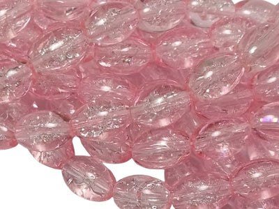 Peach Oval Crackle Designer Glass Beads