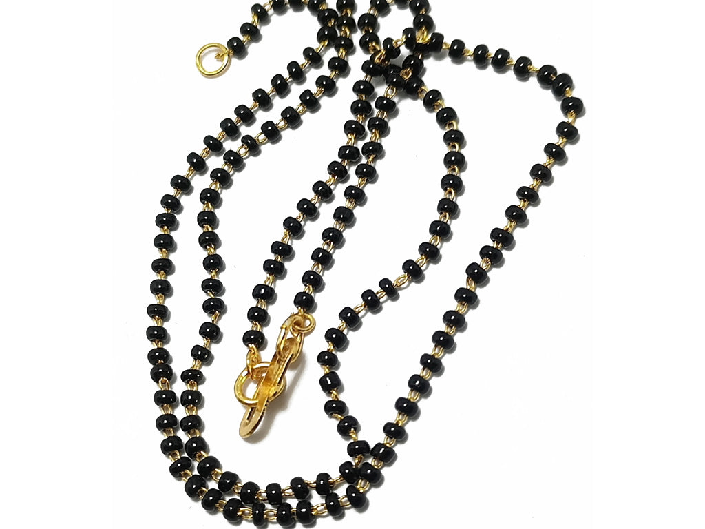 Black Glass Beads Chain