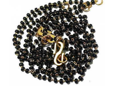 Black Glass Beads Chain