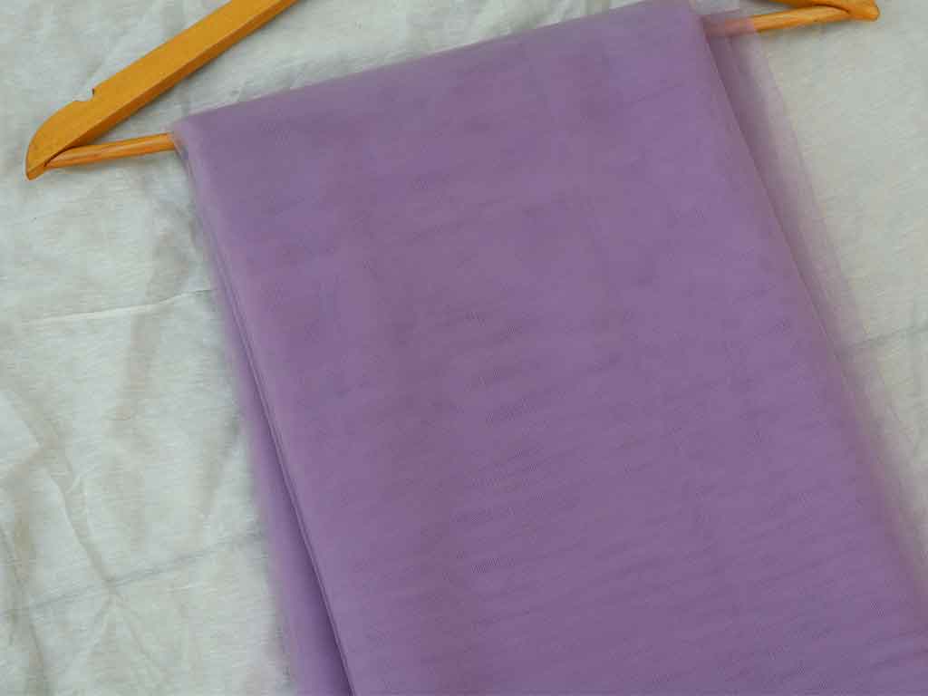 हल्का बैंगनी सादा नेट कपड़ा