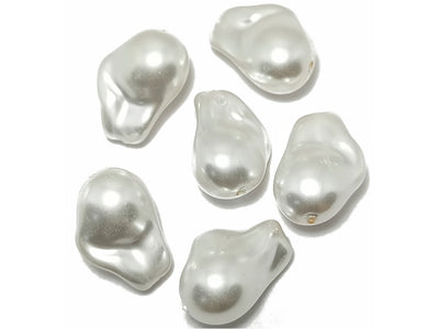 White Opaque Irregular Plastic Beads