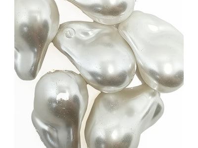 White Opaque Irregular Plastic Beads