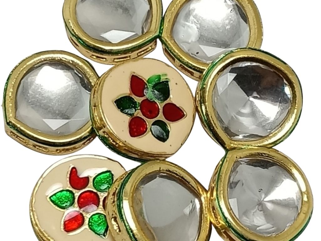 Multicolour Circuler Metal Kundan Stones