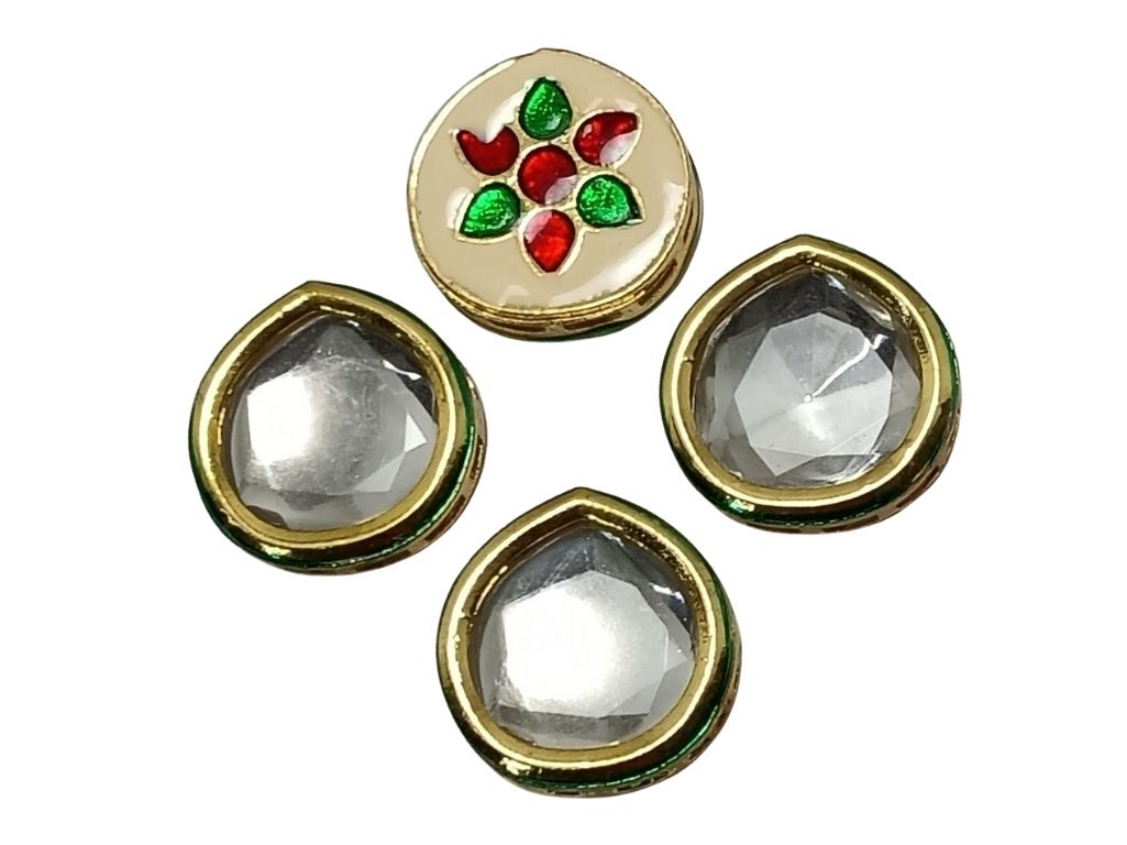 Multicolour Circuler Metal Kundan Stones