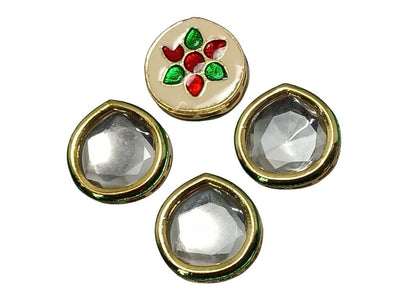 Multicolour Circuler Metal Kundan Stones