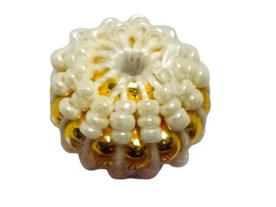 Off White Handmade Dome Shaped Woven Beads