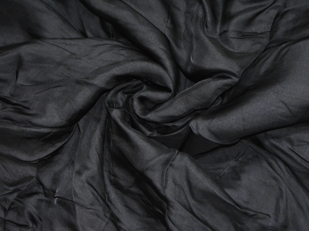 Shiny Black Plain Premium Satin Fabric