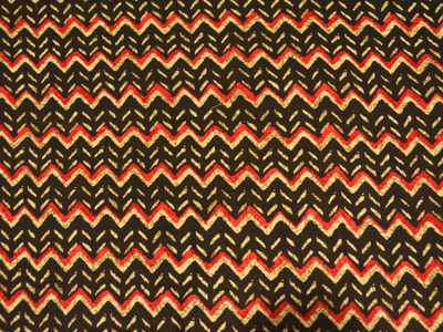 Multicolor zigzag Printed Semi Pashimna Woolen Fabric