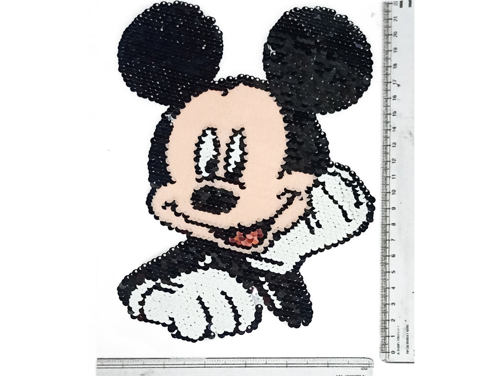 Black Micky Mouse Reversible Sequins Motifs