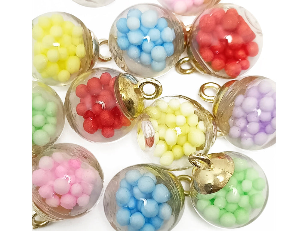 Multicolor Spherical Acrylic Beads With Hook