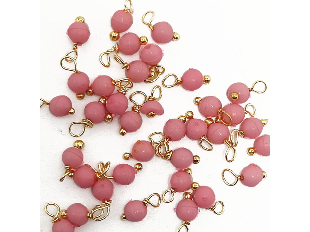 Blush Pink Spherical Loreal Glass Beads