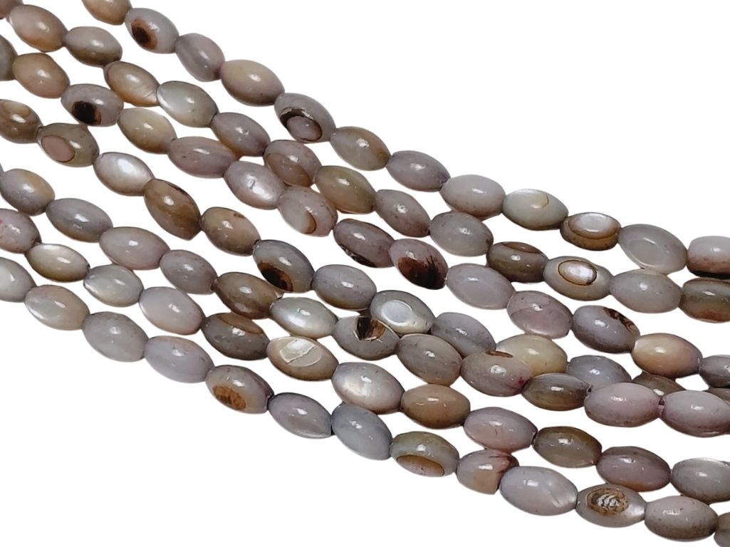 Light Brown Oval Glossy Mother of Pearl Beads