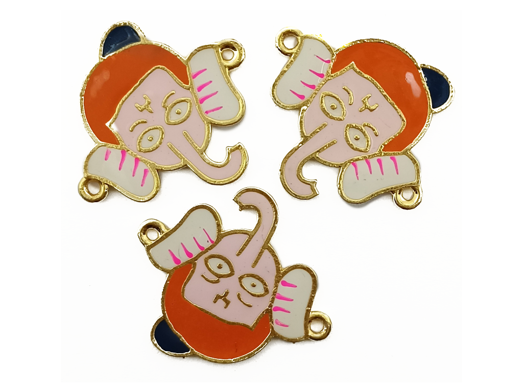 Multicolor Ganesh Enamel Metal Charms