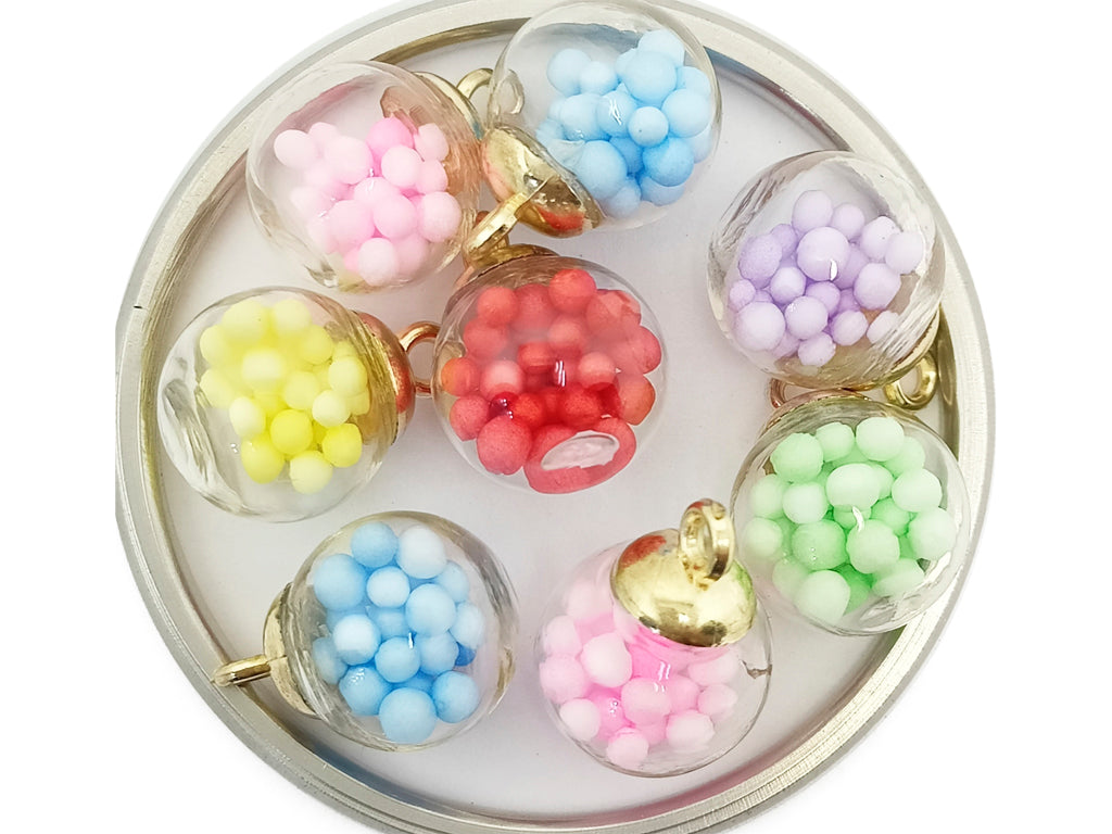 Multicolor Spherical Acrylic Beads With Hook