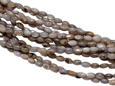 Light Brown Oval Glossy Mother of Pearl Beads