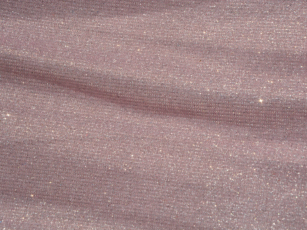 Pink Plain Geometric Shimmer Interlock Bonding Fabric