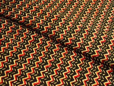 Multicolor zigzag Printed Semi Pashimna Woolen Fabric