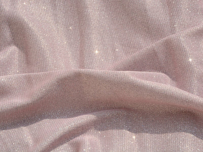 Pink Plain Geometric Shimmer Interlock Bonding Fabric