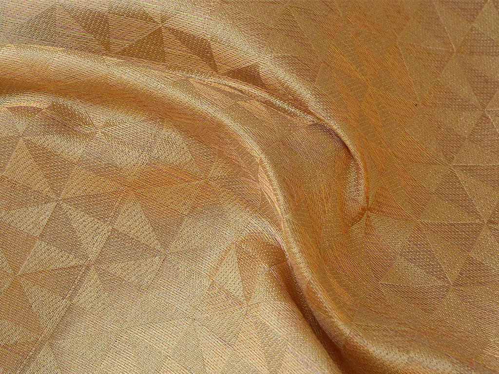 Light Beige Geometric Semi Banarasi Brocade Fabric