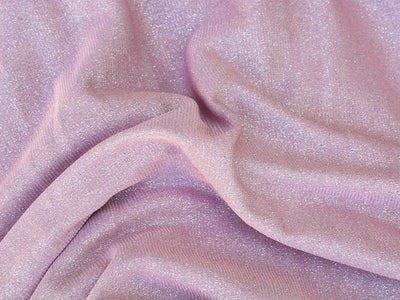 Pink Plain Geometric Shimmer Interlock Bonding Fabric