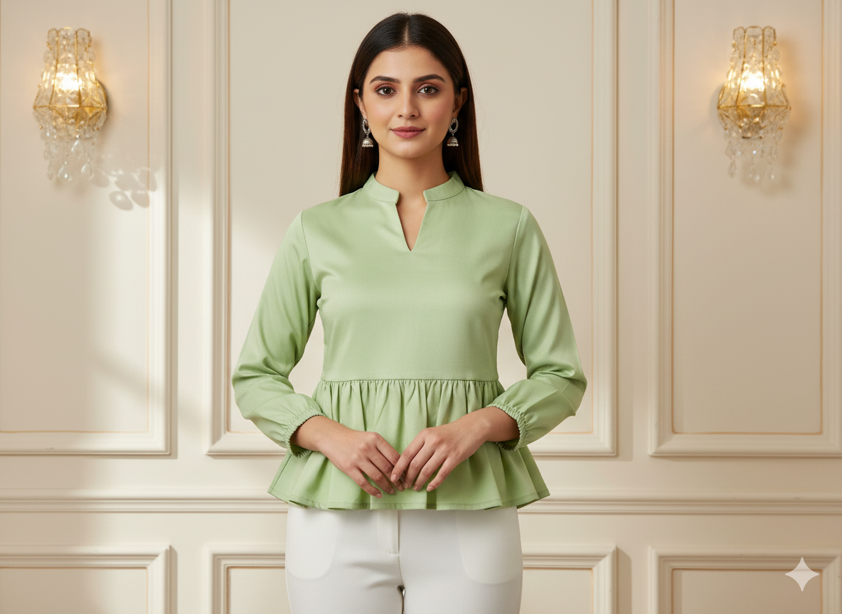 Pastel Muted Olive Green Plain Malai Satin Fabric