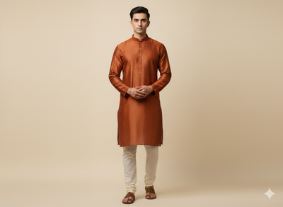 Brown Plain Bangalore Raw Silk Fabric  (Wholesale)