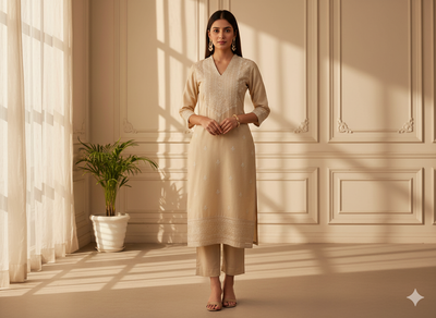 प्राकृतिक बेज सादा ग्लेज्ड कॉटन कपड़ा (थोक)