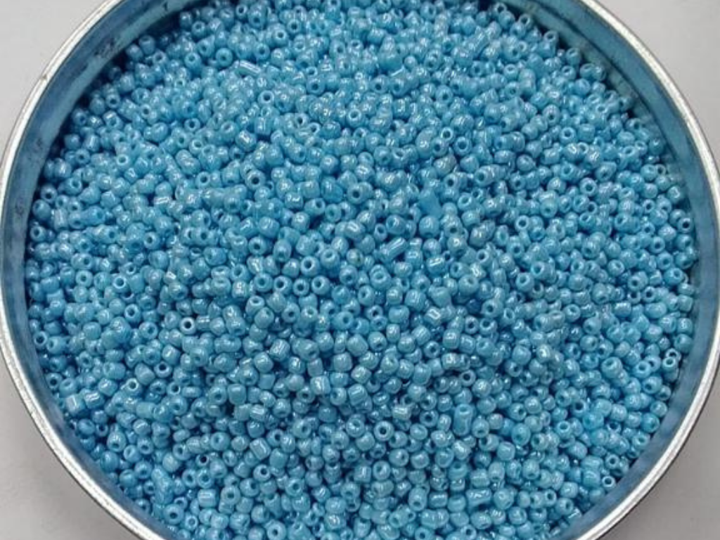 Light Blue Lustre Round Rocaille Glass Seed Beads- 2 mm