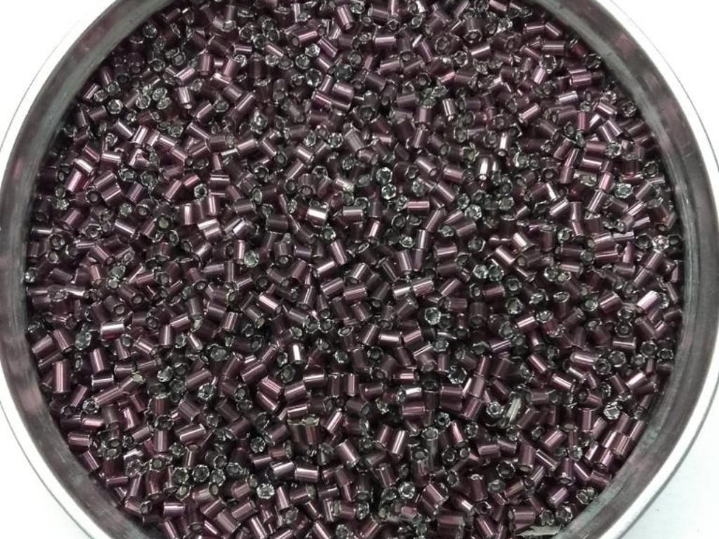 Purple Silverline 2 Cut Glass Seed Beads- 2 mm