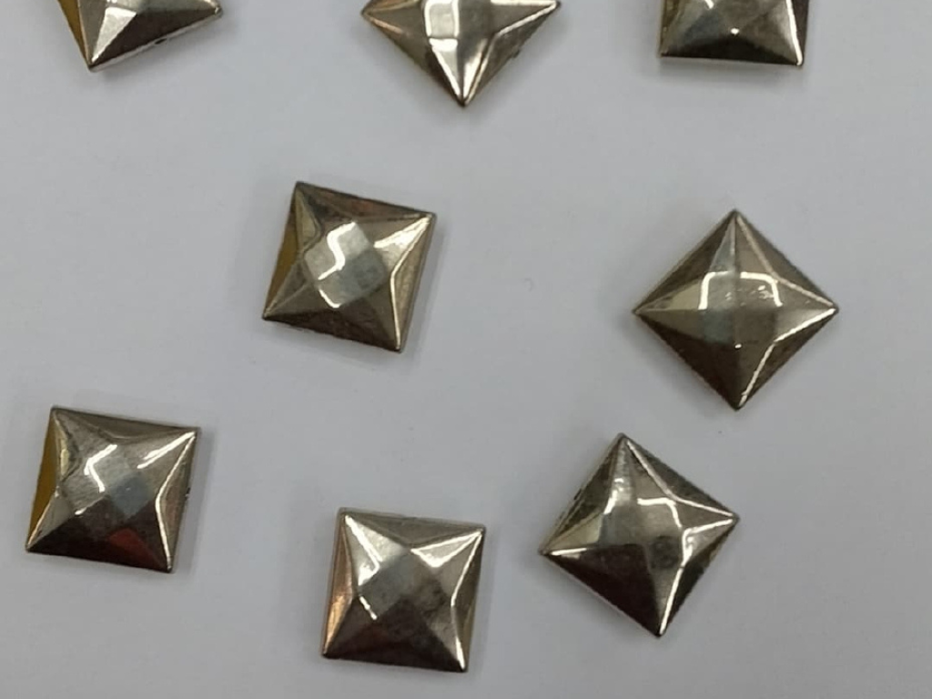 Silver Square Faceted Plastic Stones