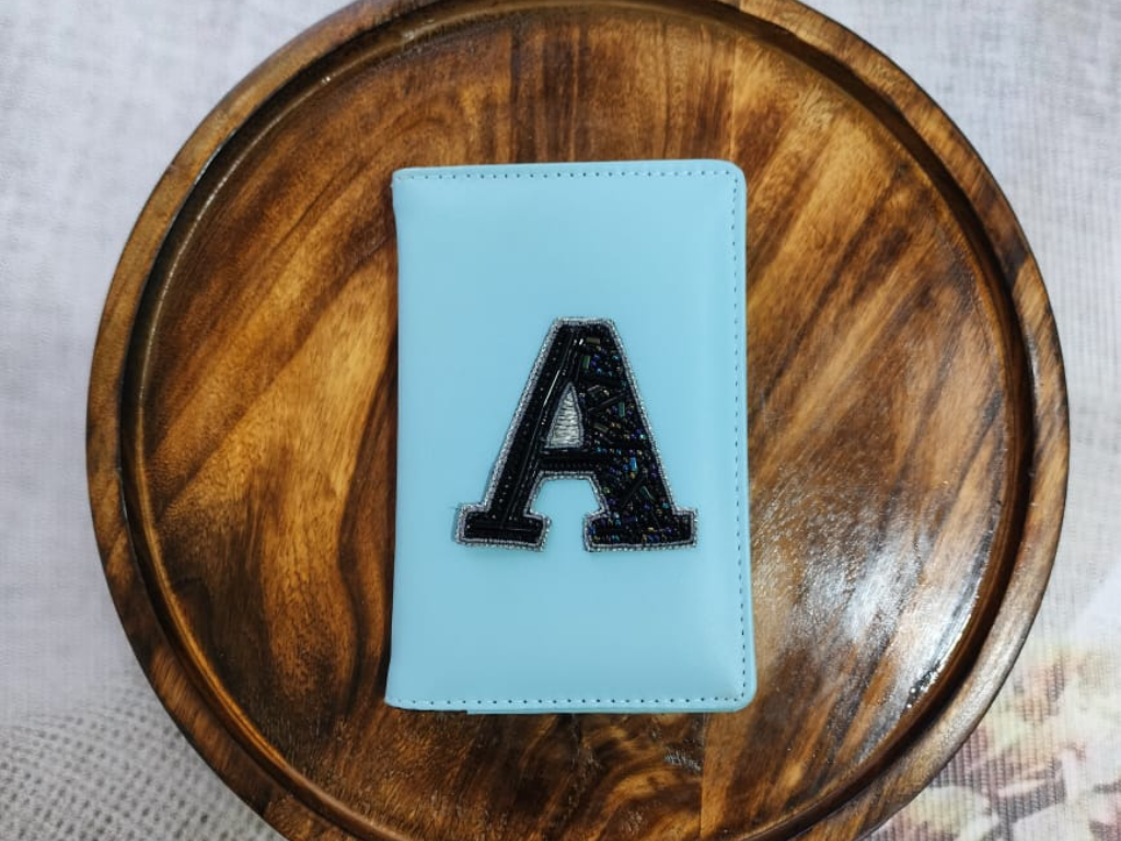 Black Embellished "A" Cutdana Handwork Patches