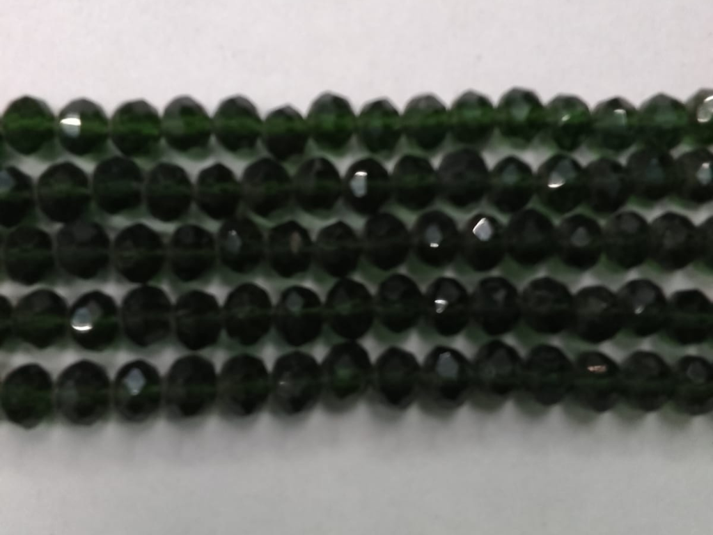 Green Tyre Crystal Glass Beads- 6 mm (Wholesale