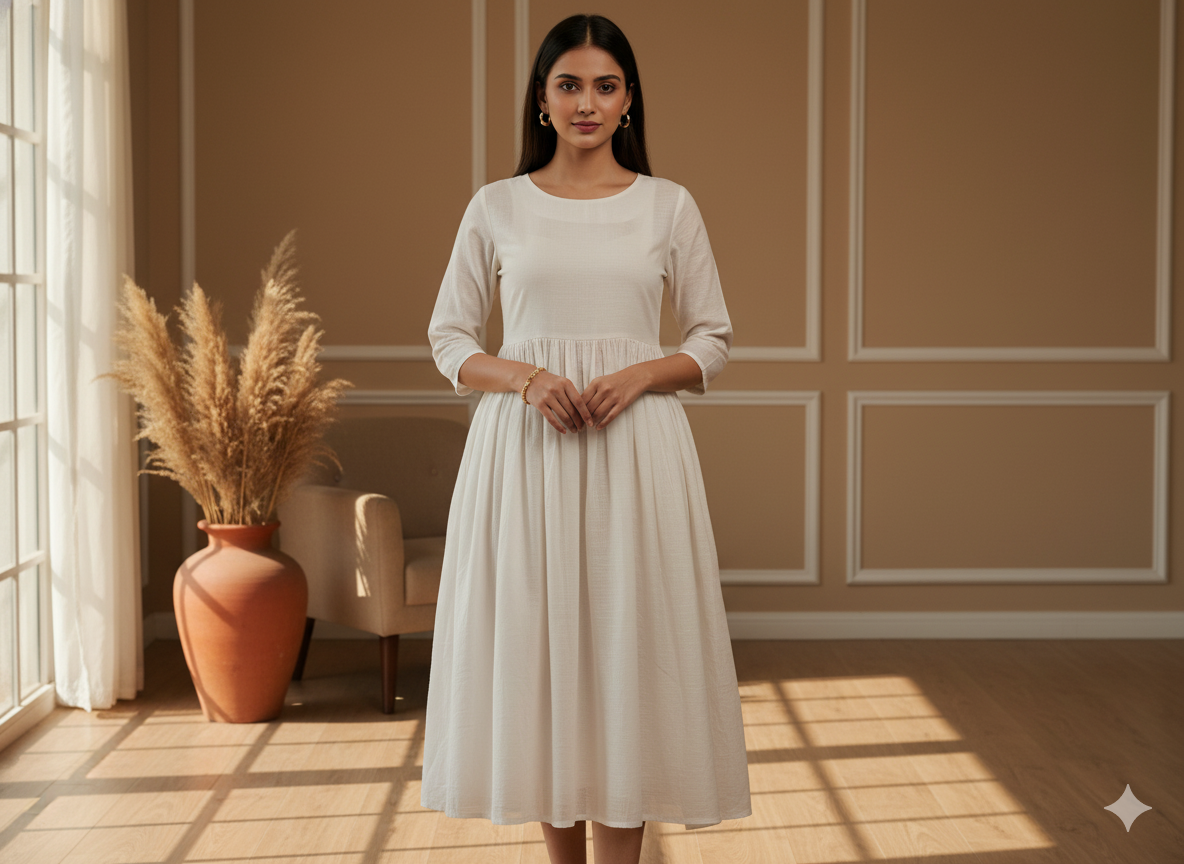 Pure White Plain 100% Pure Mul Mul Cotton