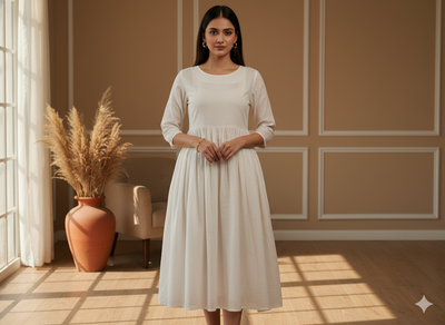 Pure White Plain 100% Pure Mul Mul Cotton