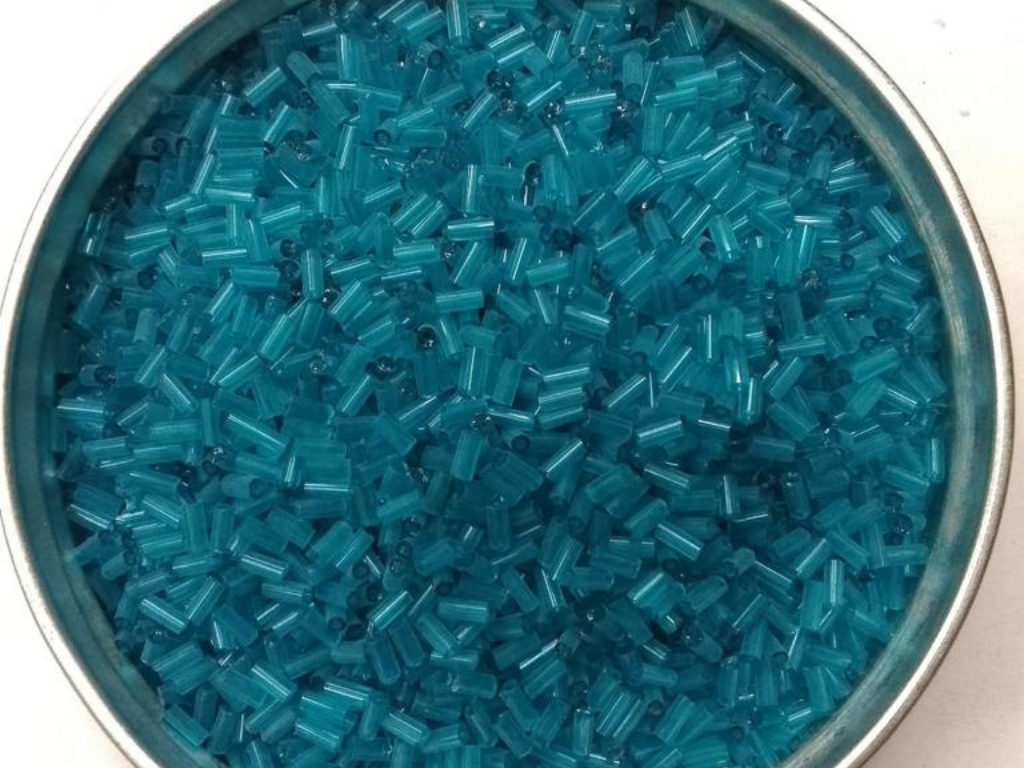 Light Blue Transparent Pipe Glass Seed Beads- 4.5 mm (Wholesale)