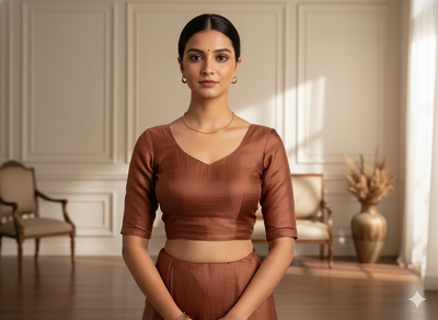 Brown Plain Bangalore Raw Silk Fabric  (Wholesale)