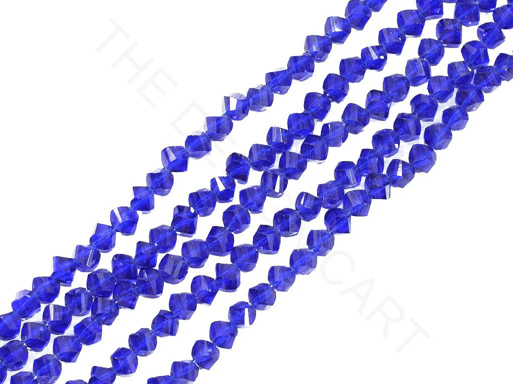 Blue Irregular Hexagonal / S-Cut Crystal Beads (Wholesale)