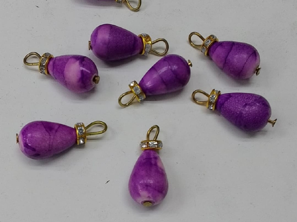 Purple Drop Plastic Loreal Beads