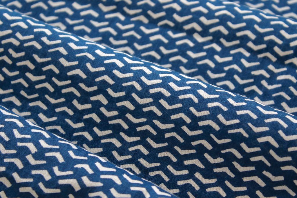 Blue Abstract Printed Pure Cotton Fabric