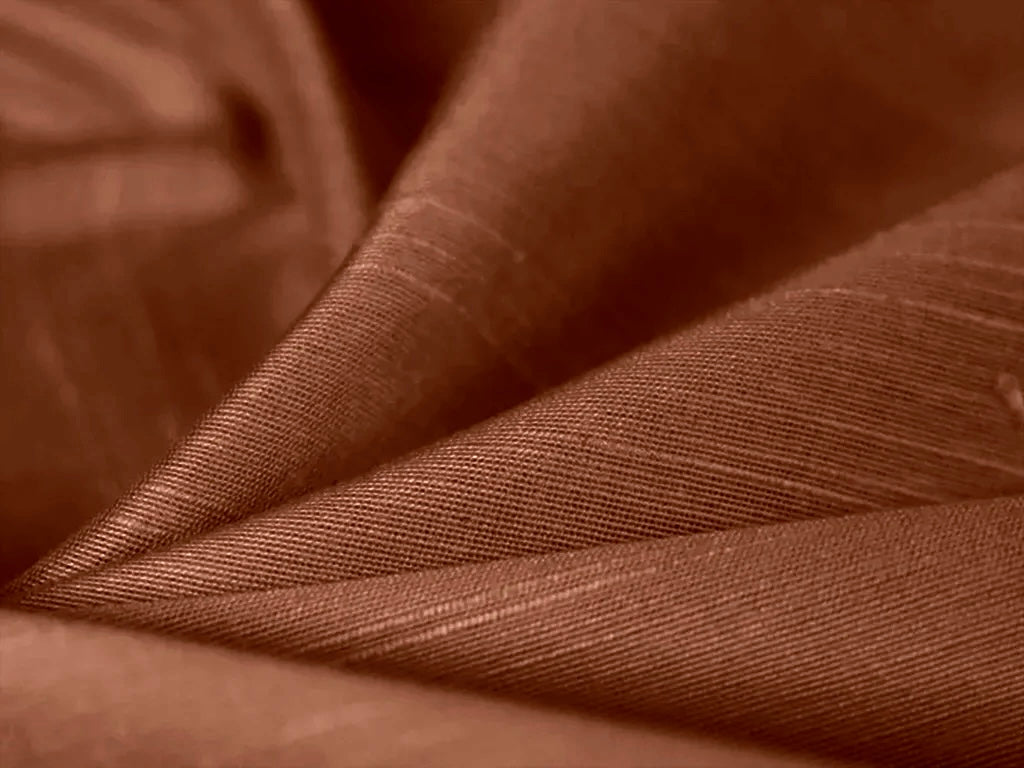 Brown Plain Bangalore Raw Silk Fabric  (Wholesale)