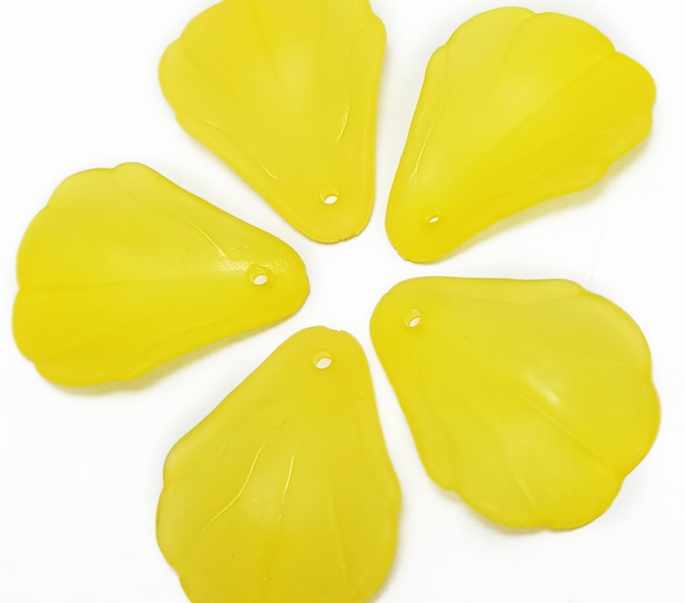 Sunny Yellow Matte Finish Acrylic Embellishments With Hole